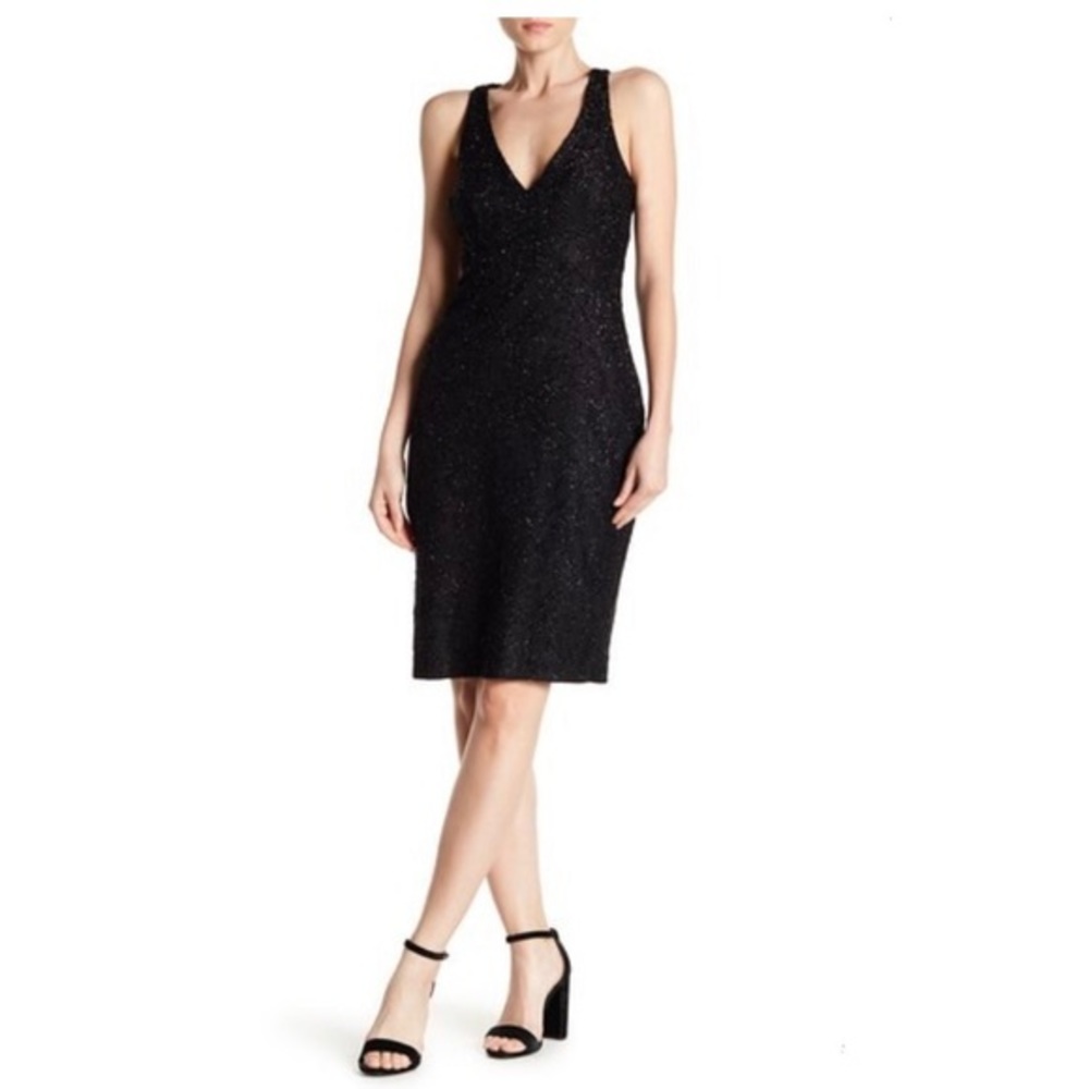Marina Black Back Cutout Lace Dress Size 12, NWT